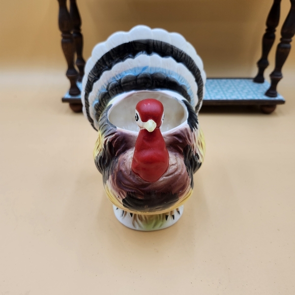 Vintage Thanksgiving Relpo Turkey Planter Candy Dish Figurine Japan - Picture 13 of 13